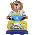 Gardenised Giant Hanukkah Inflatable Bear - Yard Decor with Built-in Bulbs, Tie-Down Points, and Powerful QI003945